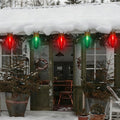 SUNSGNE Red and Green Giant Christmas Lights 16FT Red and Green LED Christmas Lights with 10 Count 5'' Clear Glossy LED Bulbs for Xmas Roofline Patio Backyard Decorations