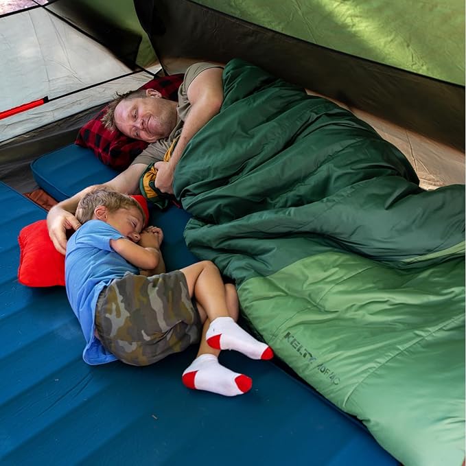 Kelty Solstice 20 Oversized Camping Sleeping Bag Spacious Rectangular Shape Zip Together for 2P Anti-Snag Zips Internal Pocket