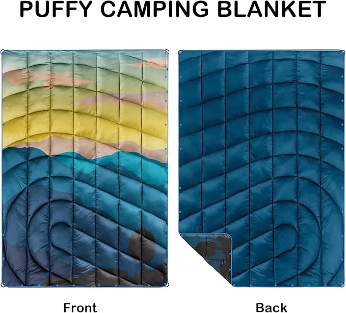 Camping BlanketLightweight Puffy Printed Camping Blanket Packable Outdoor Blanket for CampingTraveling Stadium Hiking Picnics