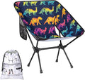 Honeybaby Folding Camping Chair Cool Dinosaurs Camping Chairs Lightweight Portable Chair Outdoor Foldable Chairs for Camping Travel Picnic Beach Hiking