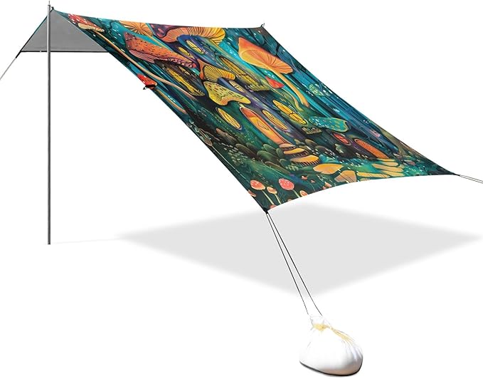 Camping Sun Shelters Castle with Mushroom in The Forest Beach Canopy 126 * 110.2in