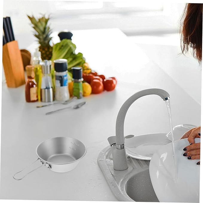 PRETYZOOM Stainless Steel Portable Camping Bowl Appetizer Cup Condiment Bowl Snack Dish for Hiking Picnic Outdoor Activities