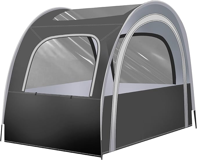 Camping &amp Sports Tent 82x59x65 in 3-4 Person PVC Tunnel Tent Weatherproof Sunshade No Condensation Spacious Interior Ultra Visibility for Sports Events Camping Fishing Cheering