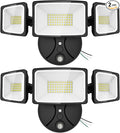 Onforu 60W LED Dusk to Dawn Outdoor Lighting2 Packs 6000LM Exterior Flood LightsIP65 Waterproof Outdoor 3 Adjustable Heads Photocell Black Lights Fixture6500K Daylight White Floodlights(Black)