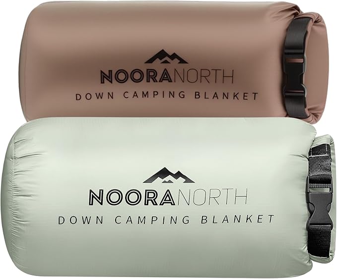 Down Camping Blanket with Footbox – Lightweight Packable Water Resistant Backpacking Quilt &amp Warm Puffy Compact Outdoor Throw – 52x77 with Stuff Sack for Stadium Hiking &amp Travel