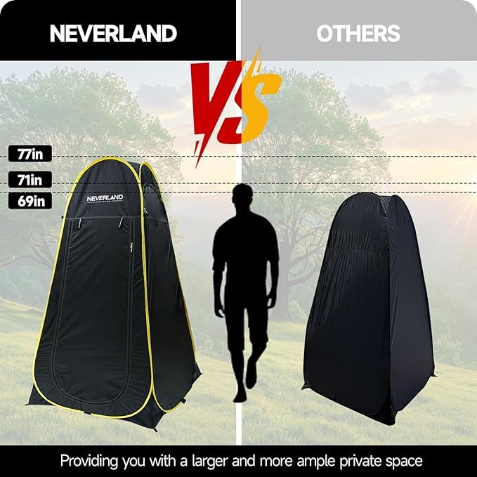 Neverland Pop up Privacy Shower Tent - Portable Changing Shower Tent Dressing Room Bathroom Outdoor Rain Shelter for Camping Beach