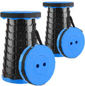 Upgraded Foldable Stool Thickened Set of 2 Portable Collapsible Stool Retractable Stool Foldable Portable Collapsible Chair for Fishing Hiking Tours BBQ Parties Outdoor Activities (Blue)
