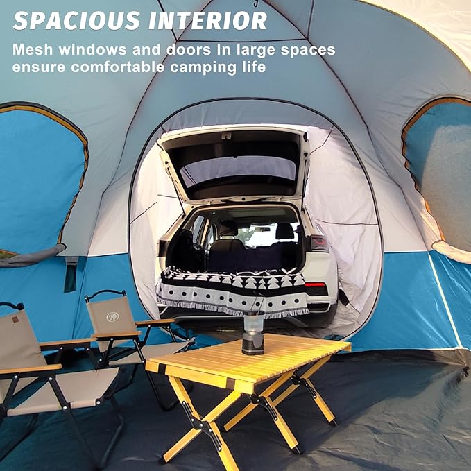 UNP SUV Dome Tent for Camping Outdoor 6 Person Car Camping Tent Easy Set Up SUV Tailgate Tent with Rainfly 10' x 10' Vehicle Camping Tent | for Camping Outdoor Car Camping Tent Easy Set Up SUV T