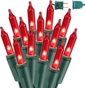 BrizLabs Red Christmas String Lights 69.6ft 300 Count Incandescent Christmas Lights 120V UL Certified Connectable Mini Light String for Indoor Outdoor Xmas Tree Garden Patio Decor