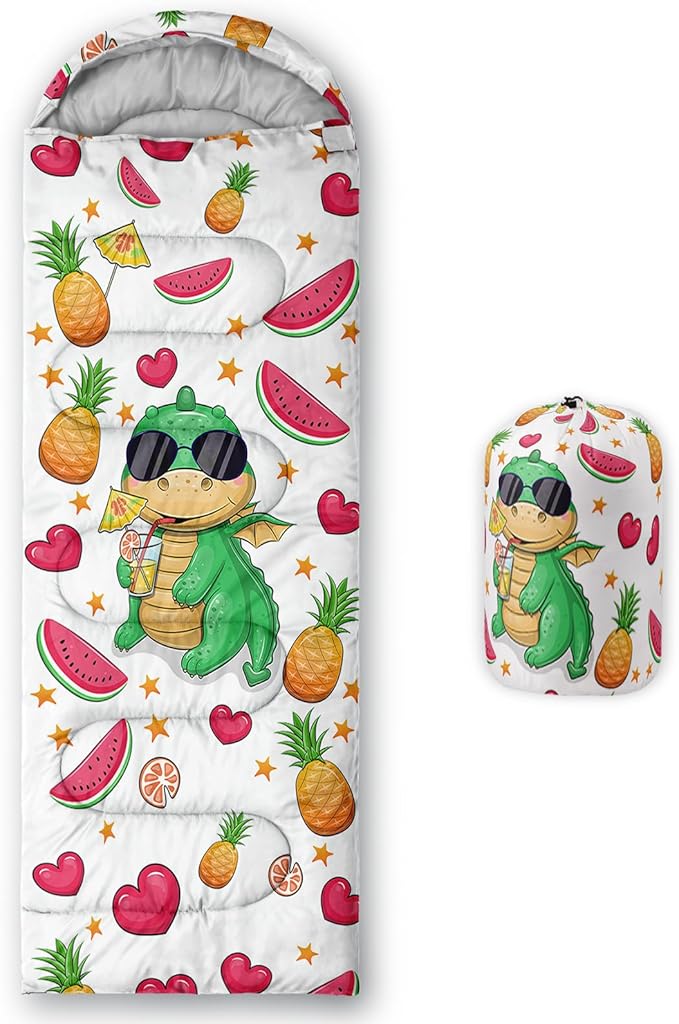 AILONEN Cartoon Camping Sleeping Bag for Boys Girls AdultsLightweight &amp Waterproof3 Season Warm &amp Cold WeatherPortablePrinted Sleeping BagTravelingCampingHiking