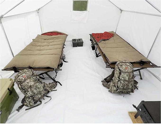 Guide Gear 10x12' Canvas Wall Tent for Hunting Outdoor Camping Waterproof 4 Season Tents (Frame Not Included)