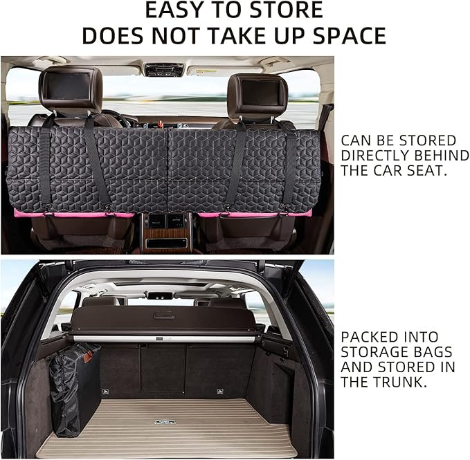 ABE Non-Inflatable Car MattressDouble-Sided Folding Car Bed Mattress SUVPortable SUV MattressCamping Mattress Back SeatBack Seat Extender for Dogs(Dinosaur World)