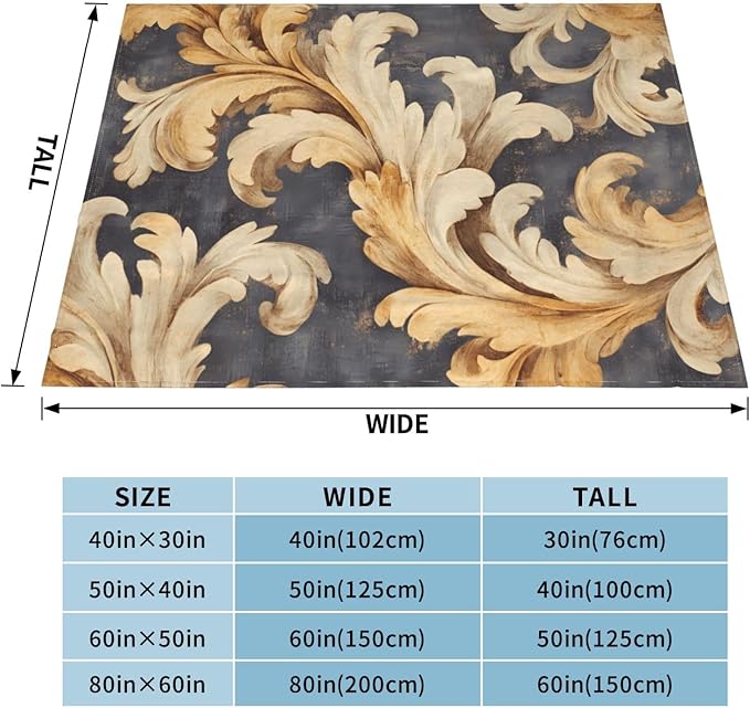 Golden Curling Grass Soft Fleece Blanket 60 * 50 inch Soft Sofa Blanket Suitable for Sofa Camping Travel Night Cover Blanket