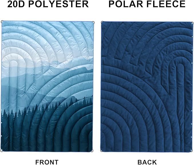 Mini Camping Blanket Puffy Polar Fleece Blanket Lightweight Warm Outdoor Blanket for CampingTraveling Stadium Hiking Picnics