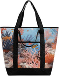 Insulated Shopping BagLarge Reusable Cooler Bags Coral Reef Printed Foldable Shopping BagTravel Waterproof Shoulder Bag