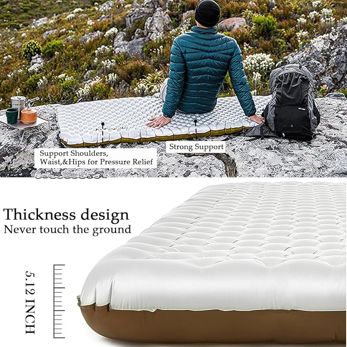 Naturehike 5.8/8.8 R-Value Camping Sleeping Pad3.1-4.7 Ultra-Thick1-1.4LB Ultralight Camping Mat with Inflatable BagBackpacking Inflatable Foam Camping Mat for CarHiking