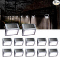 XLUX Solar Powered Lights for Deck Steps Stairs Fences Pathway Path LED lamp Outdoor Waterproof White Light 12 Pack