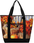 Insulated Shopping BagLarge Reusable Cooler Bags Autumn Thanksgiving Printed Foldable Shopping BagTravel Waterproof Shoulder Bag