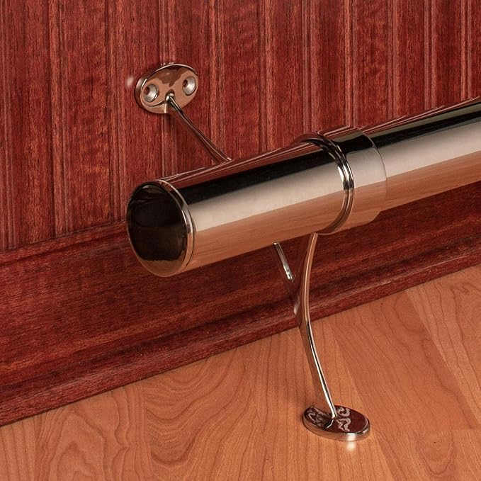 Sleek 4' Stainless Steel Kitchen Island and Bar Foot Rail Kit - 1.5 Diameter Complete Undercounter Mount Hardware and Tubing by Outwater