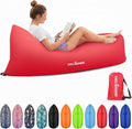 Portable Inflatable Lounger for Beach &amp Camping – Self-Inflating Air Couch Beach Sofa and Outdoor Lounge Chair for Relaxation and Comfort