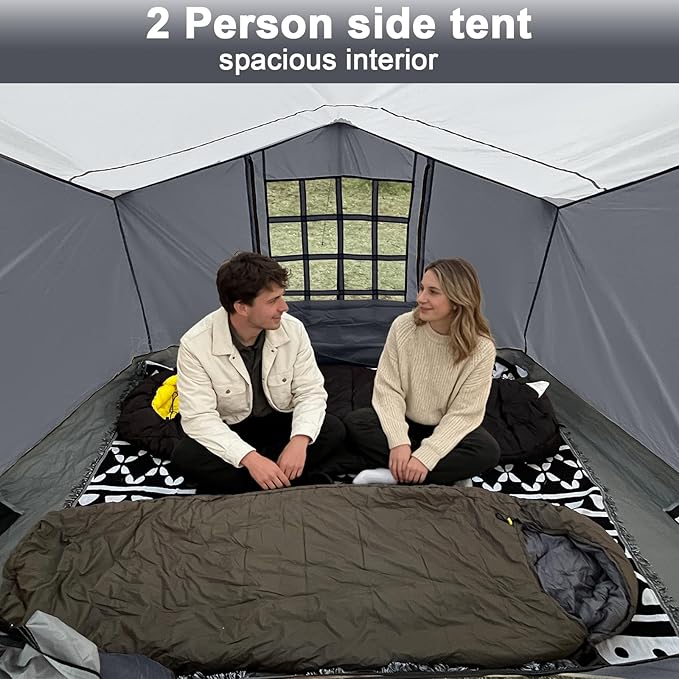 KAMPKEEPER 2 Person Canopy Side Tent Camping Tent for 10x10 Canopies Easy Up Cube Tents Gazebo Room with Mesh Window for Camping Storage Events(Canopy Not Included)
