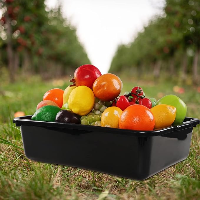 Gloreen 4 Pack Bus Box Commercial 13 L Dirty Dish Bin Utility Tub Black