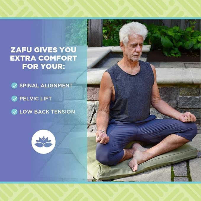 Bean Products Hemp Zafu Meditation Cushion for Sitting on Floor Hemp Yoga Pillow Zafu Meditation Pillow Zen Seiza Kneeling Prayer Pad Support - Made in USA - Round Natural