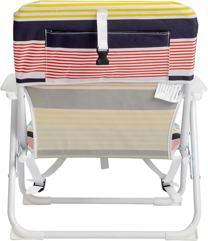 Portable Folding Adult Beach Chair High Back Silla De Playa with Hard ArmrestShoulder StrapsOutdoor Camping Chair