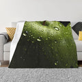 Green Fruit 50x40 Printed Soft Fleece Blanket for Sofa Bed and Camping - Cozy Blanket for Travel Picnics Nighttime Use