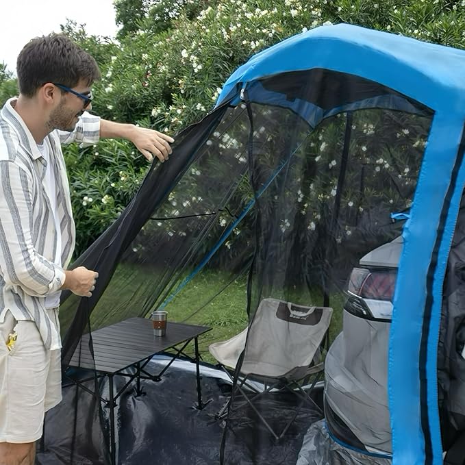 SUV Tent for Camping and Hiking Lightweight with Rainfly and Tent Stakes 6' x 6.5' Universal Tailgate Tent for Cars SUVs Trucks Hatchbacks