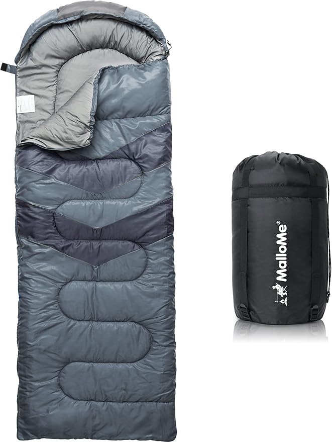 MalloMe Sleeping Bags for Adults Cold Weather &amp Warm - Backpacking Camping Sleeping Bag for Kids 10-12 Girls Boys - Lightweight Compact Camping Essentials Gear Accessories Hiking Sleep Must Have