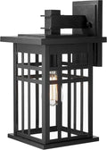 zeyu Farmhouse Outdoor Wall Light Fixture 16 Inch Exterior Wall Sconce Lighting for Patio House Die-Cast Aluminum with Clear Glass Black Finish 20068B-L BK