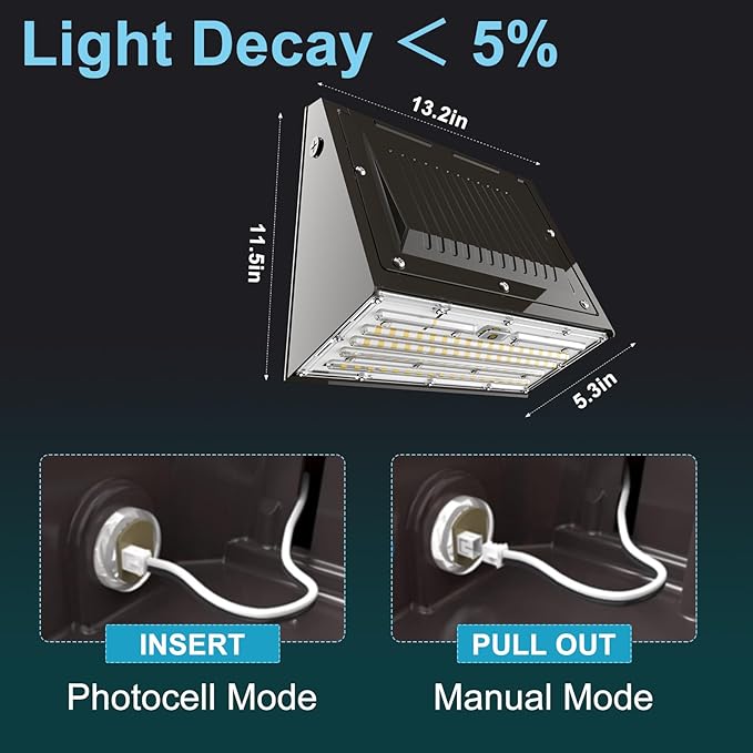 Lightdot 6Pack 150W LED Wall Pack Lights 100-277v Full Cut Off Dusk to Dawn Photocell 22500Lm(150Lm/W) 5000K IP65 Outdoor Exterior Lighting for GarageWarehouseYardBuildingFactoryETL