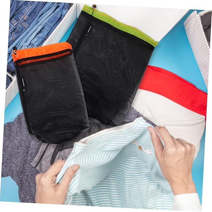 1 Set Travel Clothes Drawstring Bag Outdoor Camping Mesh Storage Sack for Lightweight Polyester Compact Design for and Use