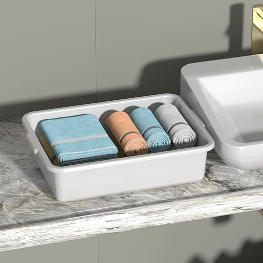 13 L Light Gray Bus Tubs Commercial Bus Tub Tote Dishwashing Basin 4 Packs