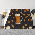 Beer Background Picture 60x50 Printed Soft Fleece Blanket for Sofa Bed and Camping - Cozy Blanket for Travel Picnics Nighttime Use
