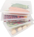 Food Storage Container Plastic Food Containers with Removable Drain Plate and Lid Stackable Portable Freezer Storage Containers - Tray to Keep Fruits Vegetables Meat and More (4Large)