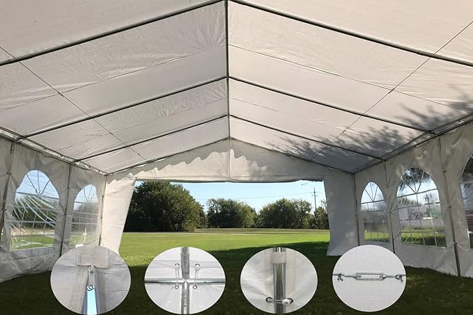 DELTA 26'x20' Budget PE Party Tent +(2) Long Bags + (1) Short Bag carpas para Fiestas Tents for Parties Outdoor Event Wedding Party Tent with Waterproof Top CoverRemovable Window Walls