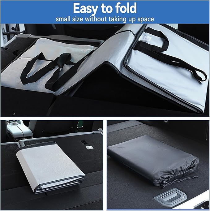 Car Rear Seat Mattress Extension Plate Foldable Car Mattress Portable Mattress for Sleeping Increase Travel Space Mattress Accessories for SUV Trunk Model Y/3 (Grey)