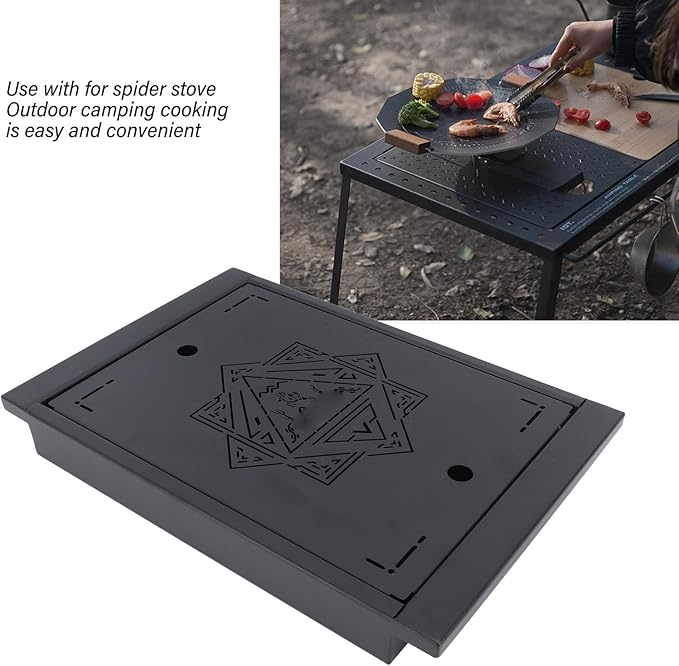 Topyond Camping Table Board Portable Picnic Desk for Spider Stove Outdoor Stainless Steel Camping Table Board with Easy Carrying Bag for Indoor Picnic Grill Backyard Beach BBQ Party Patio