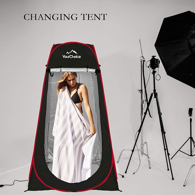 Your Choice Pop Up Privacy Shower Tent 3.9 x 3.9 x 6.2FT Portable Camping Changing Room Instant Setup Outdoor Shelter with Silver Coating Vent Window &amp Carry Bag for Beach Hiking &amp RV | Po