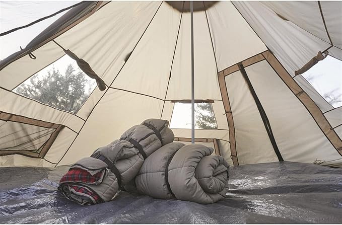 Guide Gear Camping Teepee Tent for Adults Outdoor Waterproof Family 6 Person 14' x 14'