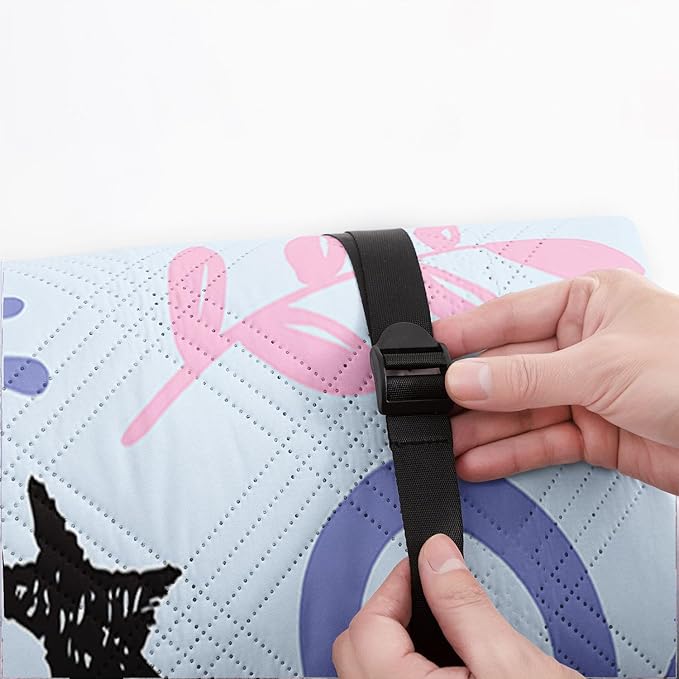 Outdoor Picnic BlanketPortable Sandproof Waterproof Picnic MatPink Purple Graffiti Printed Camping Beach Mat for Sand and Wet Grass Hiking (Pink Purple Graffiti S)