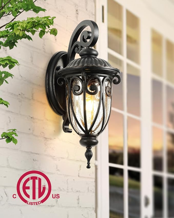 VIANIS Dusk to Dawn Porch Lights Outdoor Outdoor Wall Lights Oil Rubbed Bronze Waterproof Outside Lights for House House Entryway Porch Garage Anti-Rust Vintage Style