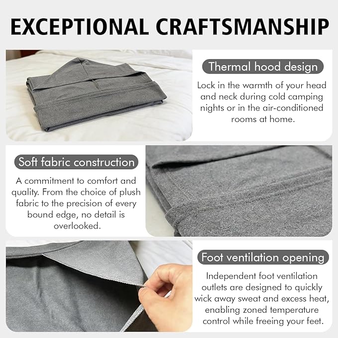 Sleep Pod - Weighted Wearable Blanket Hoodie for Anxiety Relief &amp Deep Sleep Portable Personal Sleeping Bag for Travel Camping and Cozy Lounging