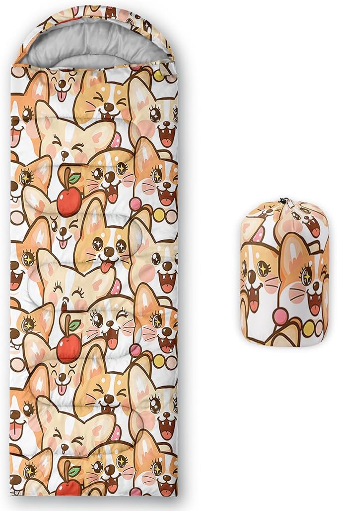 AILONEN Cartoon Camping Sleeping Bag for Boys Girls AdultsLightweight &amp Waterproof3 Season Warm &amp Cold WeatherPortablePrinted Sleeping BagTravelingCampingHiking