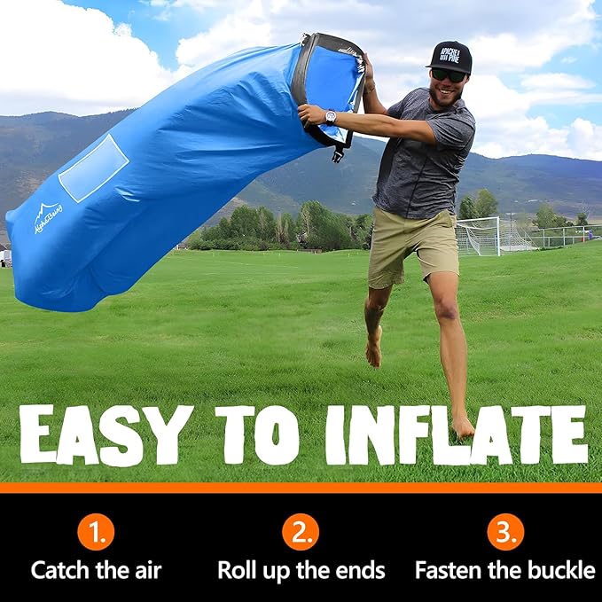AlphaBeing Inflatable Lounger Beach Chair Accessories Air Sofa Hammock Inflatable Couch for Camping Backyard Lakeside with Compression Sacks Ideal Outdoor Gifts for Adults