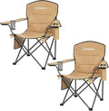 KingCamp 2 Pack Oversized Camping Chair for Adults Folding Chairs Heavy Duty 300lbs Camp Chair Padded Outdoor Chair with Cooler Bag Cup Holder Side Pocket for Garden Fishing Picnic Sports…