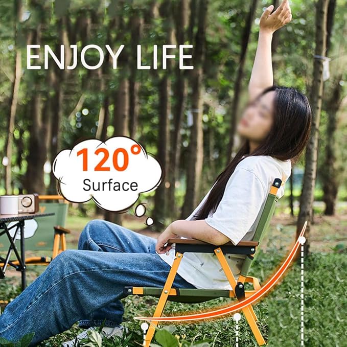 Folding Beach Chair for Adults Relax Camping Beach Chairs Foldable Armchair Lightweight Beach Chairs Supports 120 Kg for Beach Lawn ConcertGreen