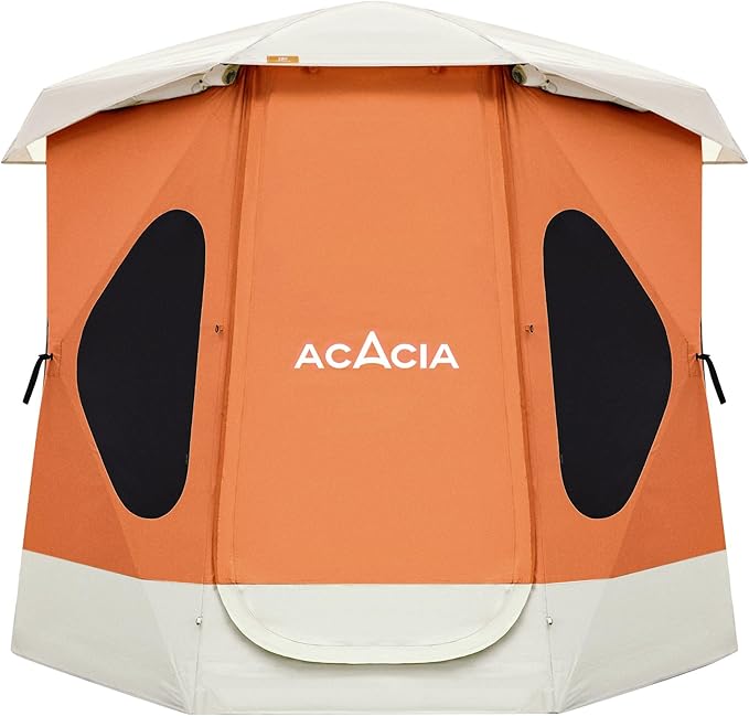 Acacia Camping Tent Pop Up Camping Tent with 8 Windows and Footprint Waterproof Windproof Easy Setup Hub Tent for Family Camping Hiking and Glamping